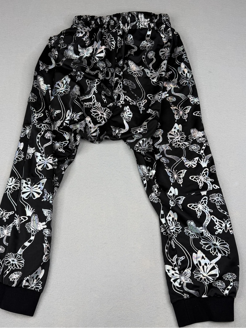 Club Exx Sweet Escape Holographic Harem Joggers XS Rave Y2K Goth - Picture 5 of 9